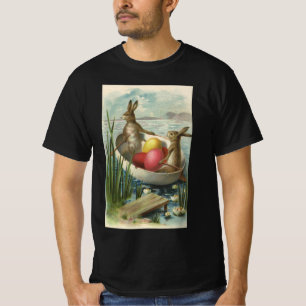 Camiseta Conejitos de Pascua antiguos en un barco con huevo