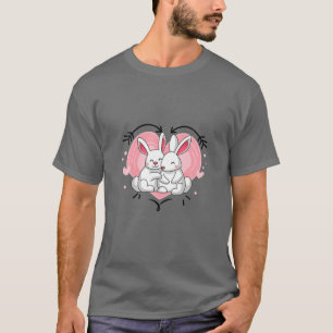 Camiseta Conejitos El día de San Valentín Corazón Amor Cone
