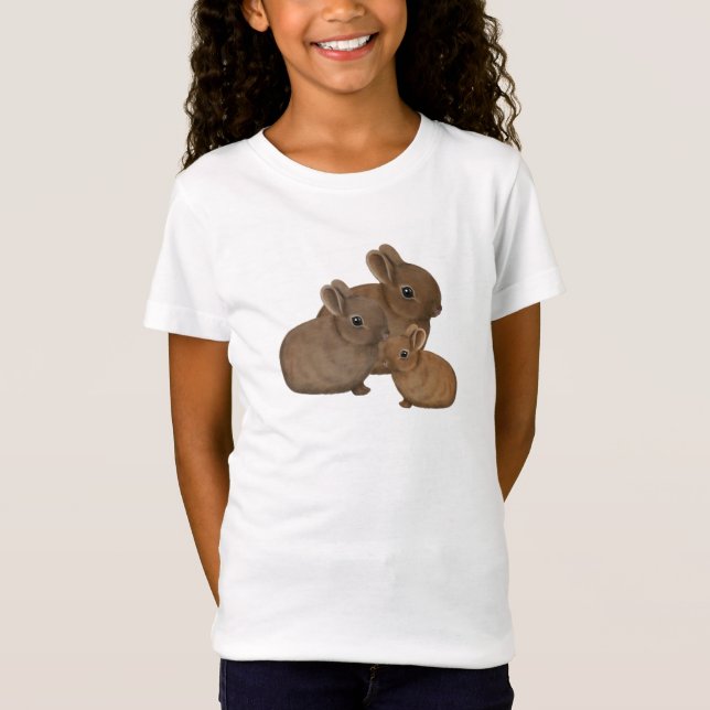 Camiseta Conejitos Pequeños Esponjosos (Anverso)