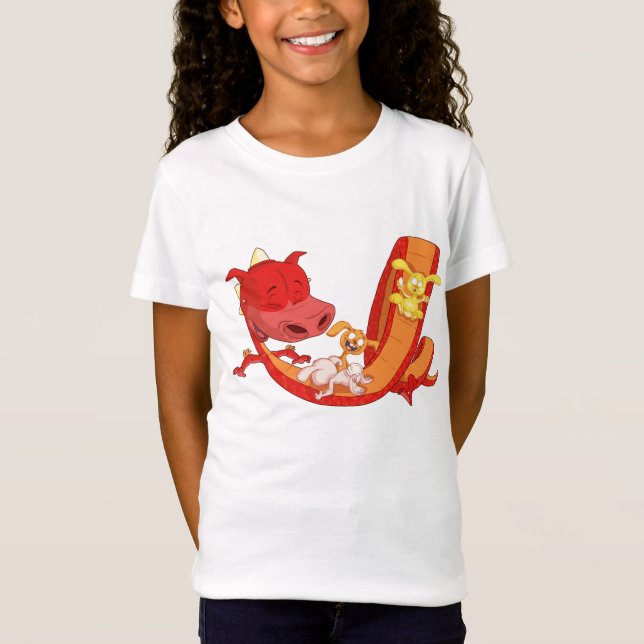 Camiseta Conejitos que resbalan en dragón (Anverso)
