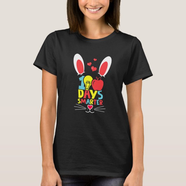 Camiseta Conejo 100 Días Conejanos Más Inteligentes Profeso (Anverso)