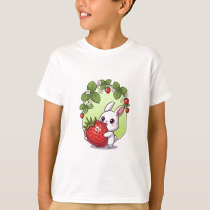 Camiseta Conejo Abrazando Fresa Gigante Niños