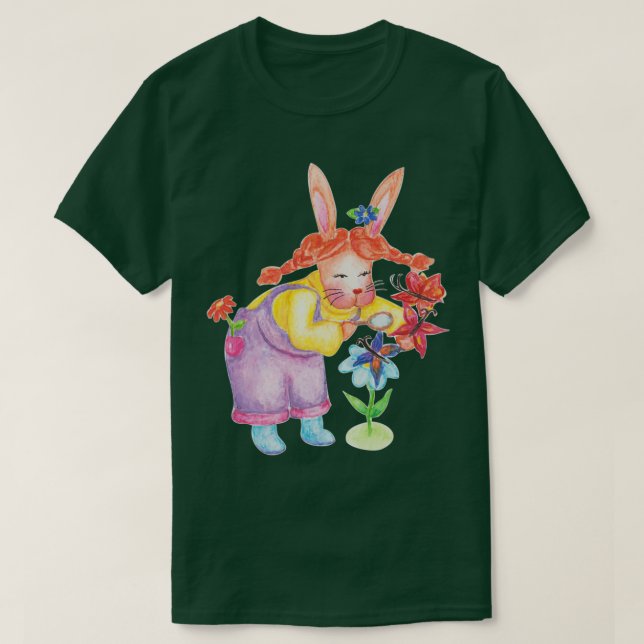Camiseta Conejo acuático con flores (Diseño del anverso)