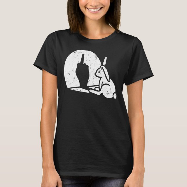 Camiseta Conejo Animal Bunny Shadow Play Pun (Anverso)