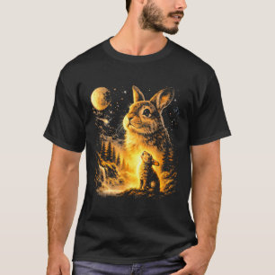 Camiseta Conejo aullando a la luna vintage animal 90s