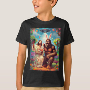 Camiseta Conejo Bigfoot divertido Pascua Jesús sasquatch se