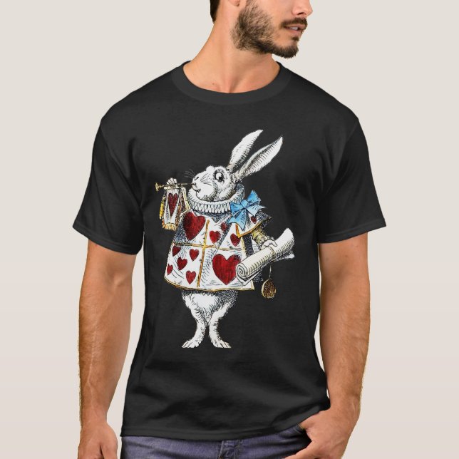 Camiseta Conejo blanco Alicia Corazones de Maravilla (Anverso)