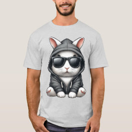 Camiseta Conejo blanco Guay en Hoodie y gafas de sol