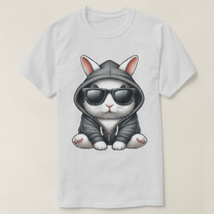 Camiseta Conejo blanco Guay en Hoodie y gafas de sol