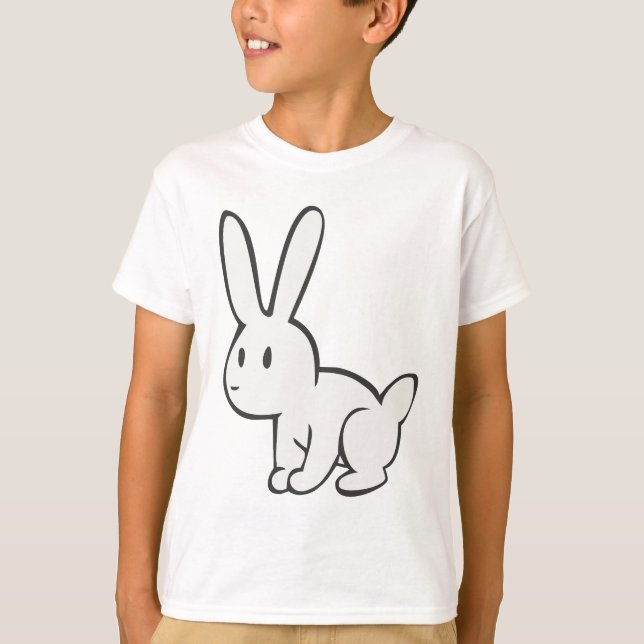 Camiseta Conejo blanco joven y lindo (Anverso)