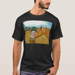 Camiseta Conejo blanco y caballo amarillo