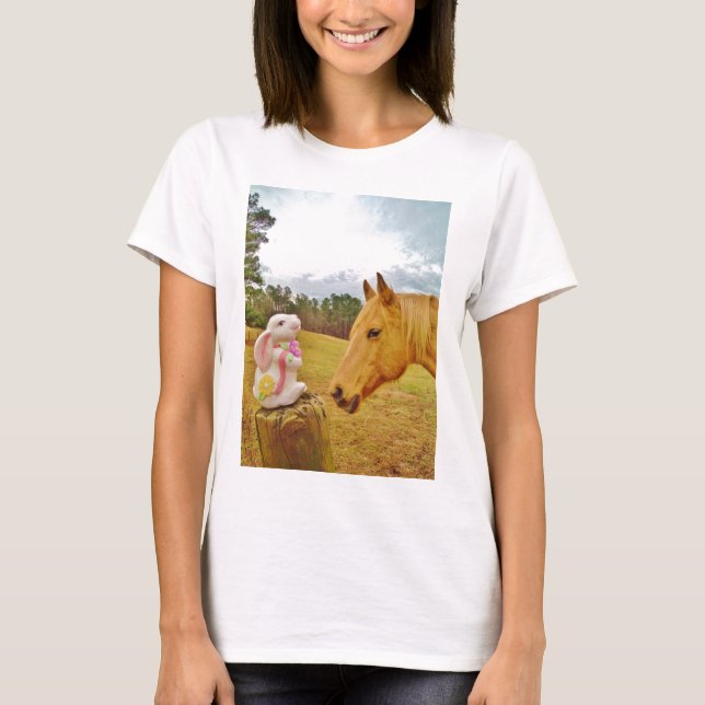 Camiseta Conejo blanco y caballo amarillo (Anverso)