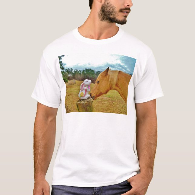 Camiseta Conejo blanco y caballo amarillo (Anverso)