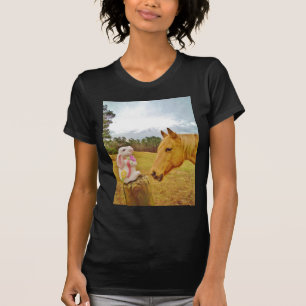 Camiseta Conejo blanco y caballo amarillo