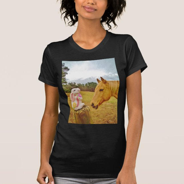 Camiseta Conejo blanco y caballo amarillo (Anverso)