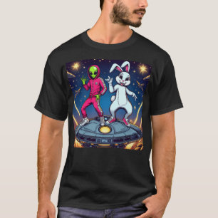 Camiseta Conejo Blanco Y Rap Alienígena Amado