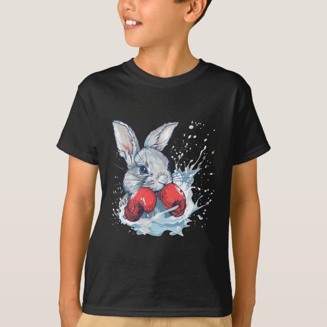 Camiseta Conejo boxeador con guantes de boxeo kickboxing di (Anverso)