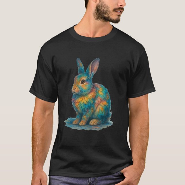 Camiseta Conejo Bunny Acuarela Colorida (Anverso)