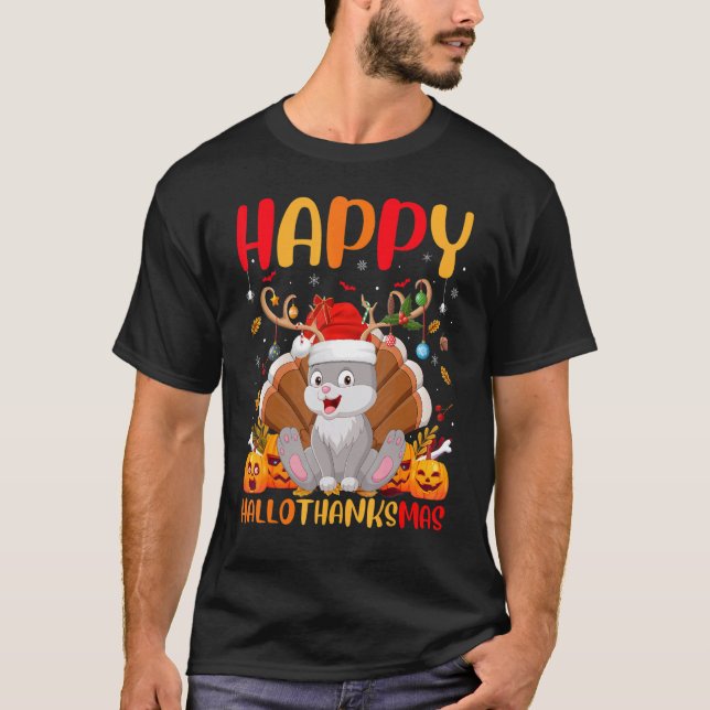Camiseta Conejo Bunny Animal Happy Bunny Hellothanksmas (Anverso)