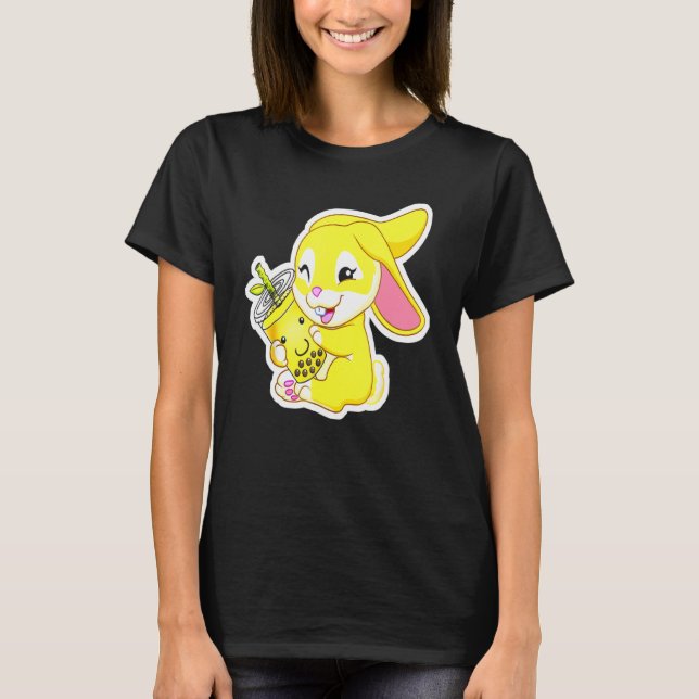Camiseta Conejo Bunny Bae Bubble Boba Tea Pascua China De (Anverso)