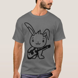 Camiseta Conejo Bunny Lindo Toca Música de Guitarra Guitarr
