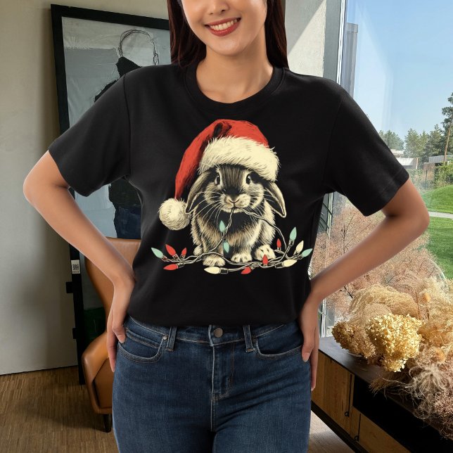 Camiseta Conejo Bunny Masticar Luz de Navidad Xmas Fiesta  (Subido por el creador)