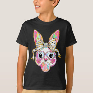 Camiseta Conejo Bunny Soplando Burbuja Feliz Pascua Lindo C