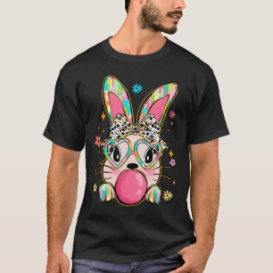 Camiseta Conejo Bunny Soplando Chicle Día de Pascua Coqueto