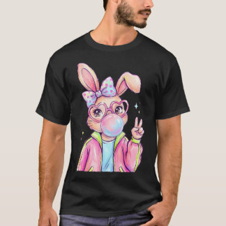Camiseta Conejo Bunny Soplando Chicle Día de Pascua Lindo