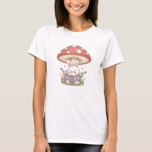 Camiseta Conejo Caprichoso Leyendo Hongo - Historia Encanta