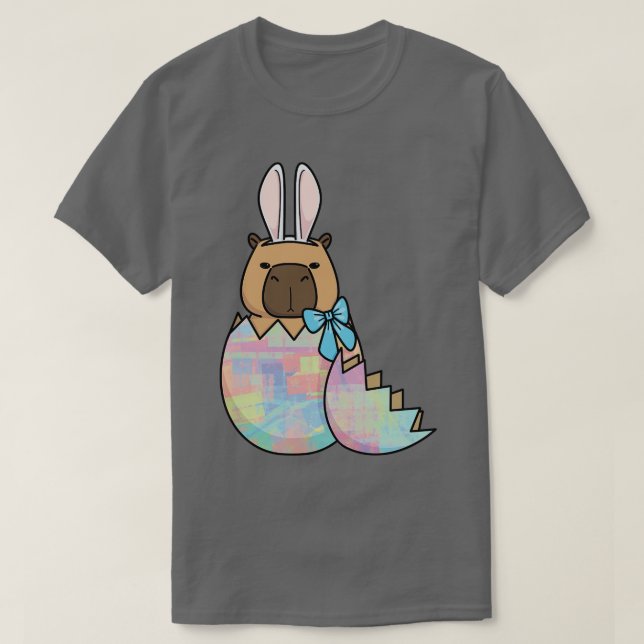 Camiseta Conejo Capybara Hatching Easter Eging (Diseño del anverso)