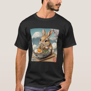 Camiseta Conejo clásico japonés Mt. Fuji flores Liebre