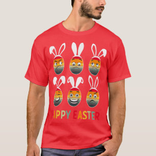Camiseta Conejo Comer Huevos Feliz Día de Pascua Pascua E