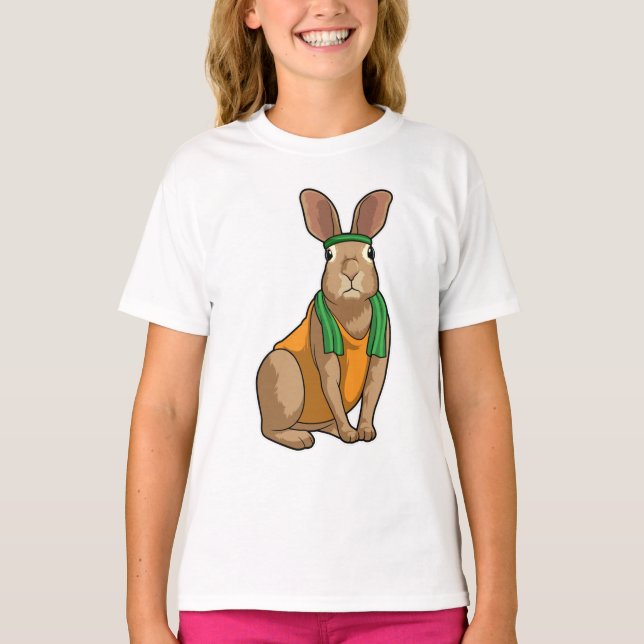 Camiseta Conejo como corredor con toalla (Anverso)