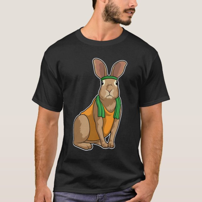 Camiseta Conejo como corredora con toalla (Anverso)