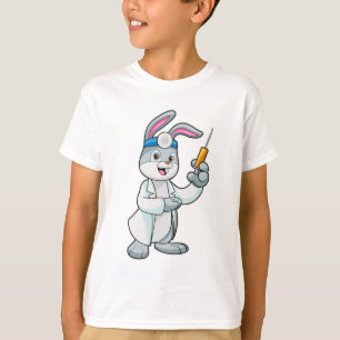 Camiseta Conejo como Médica en la vacunación con jeringas