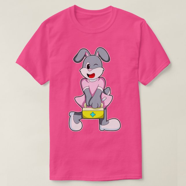 Camiseta Conejo como medicina con kit de primeros auxilios (Diseño del anverso)