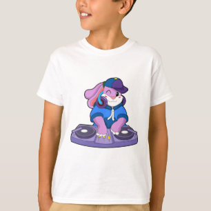 Camiseta Conejo como músico con mezclador