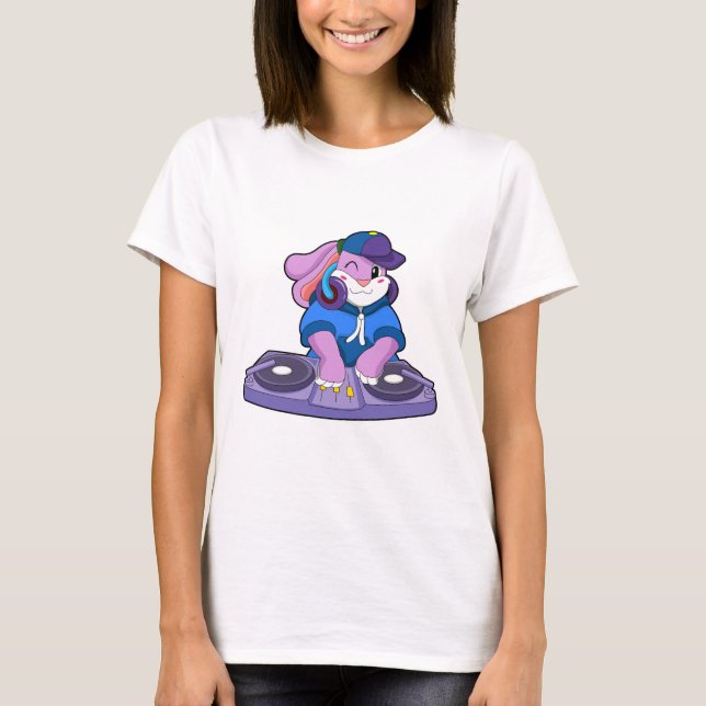 Camiseta Conejo como músico con mezclador (Anverso)