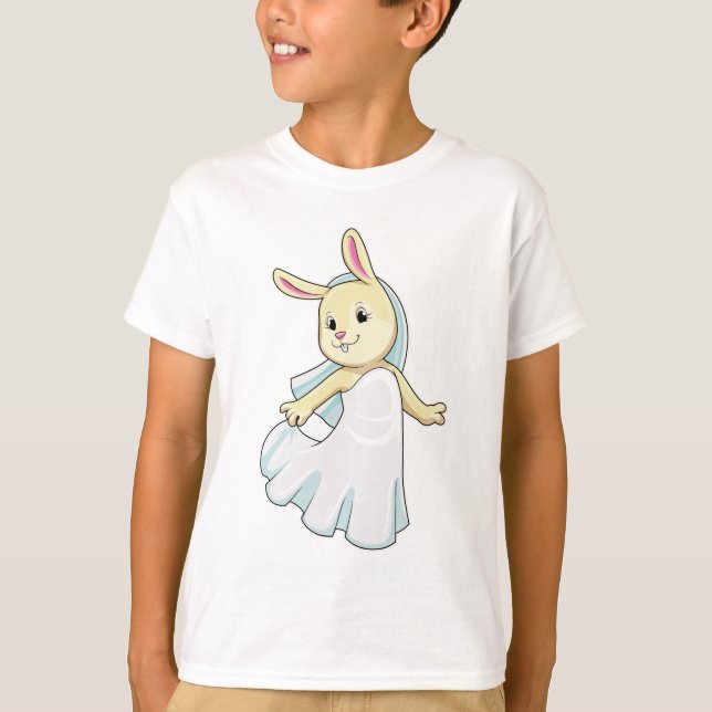 Camiseta Conejo como Novia con Velo (Anverso)