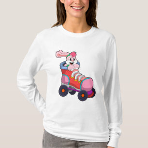 Camiseta Conejo como patinador en línea con patines en líne