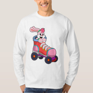 Camiseta Conejo como patinador en línea con patines en líne