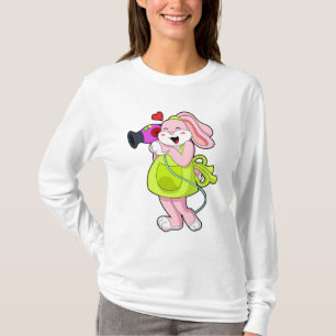 Camiseta Conejo como peluquería con secador de pelo
