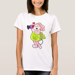 Camiseta Conejo como peluquero con secador de pelo