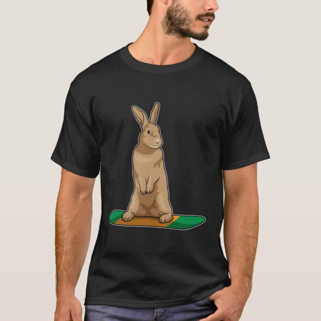 Camiseta Conejo como snowboard con Snowboard (Anverso)