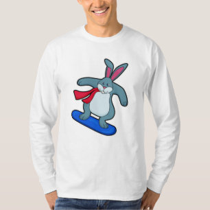 Camiseta Conejo como snowboard con Snowboard y Scarf