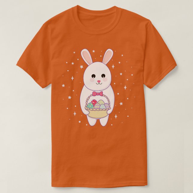 Camiseta Conejo con cesta de huevos de Pascua (Diseño del anverso)