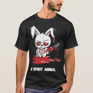 Camiseta Conejo con Chainsaw Mi Espíritu Conejo Animal Mal