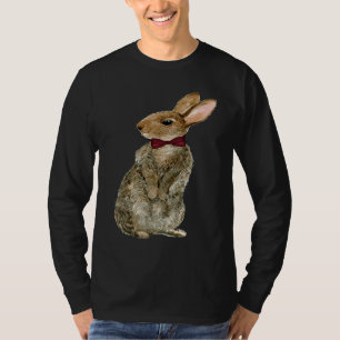 Camiseta Conejo con corbata Feliz Pascua Lindo conejo Cone