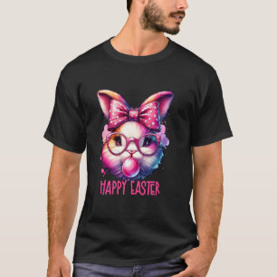 Camiseta Conejo con gafas soplando chicle mujeres lindo E